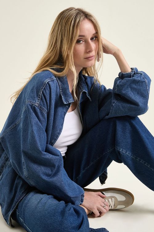 Campera Over Bomb Denim Blue