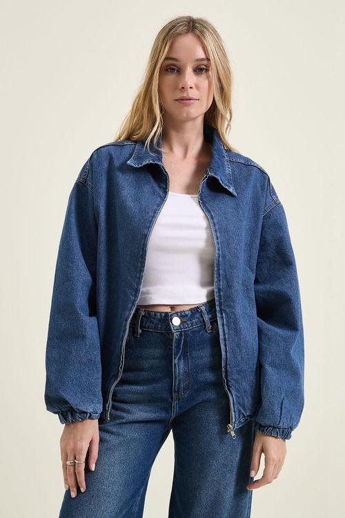 Campera Over Bomb Denim Blue