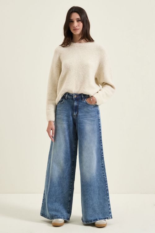 Wide Flex Mid Rise Blue
