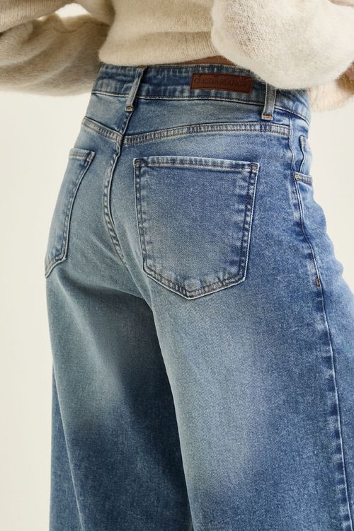 Wide Flex Mid Rise Blue
