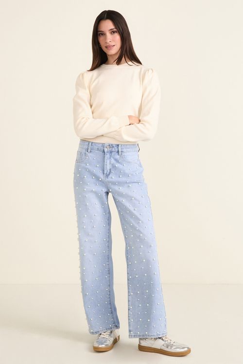 Straight Pearl Light Blue