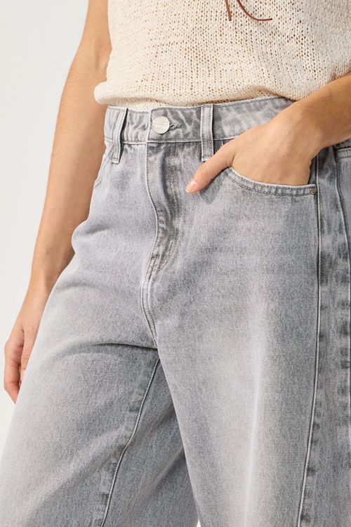 Baggy Mura Crop Light Grey