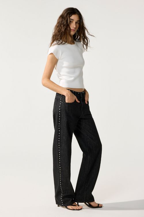 Straight Fuji Strass Black