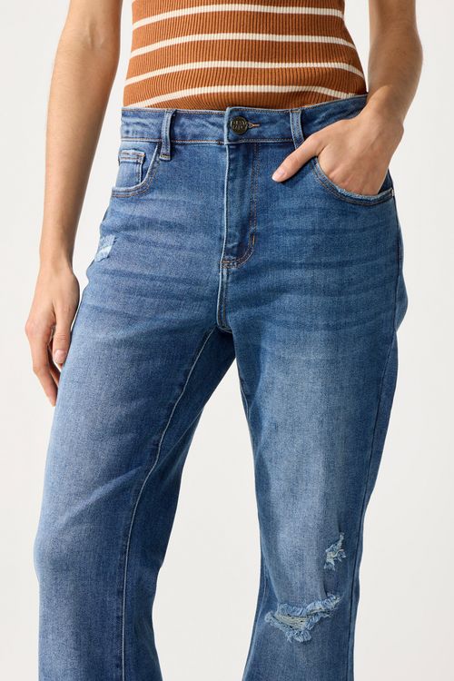 Flare Mid Rise Dark Blue