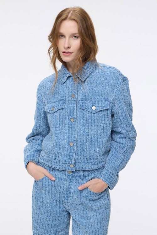 Campera Tweed Denim Blue