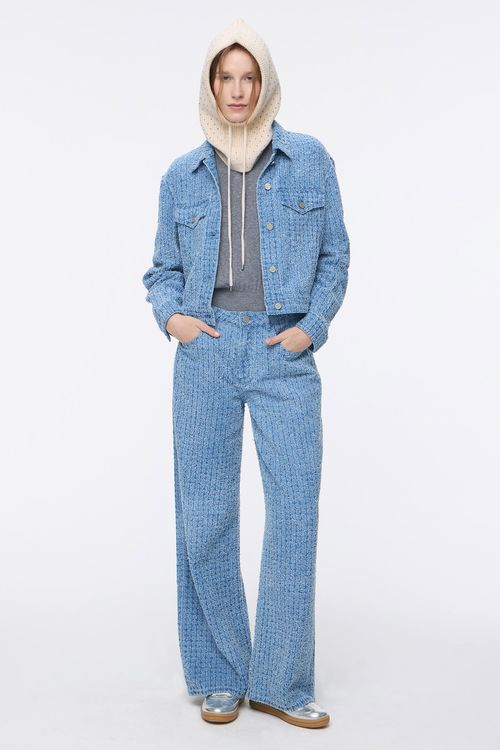 Wide Tweed Denim Blue