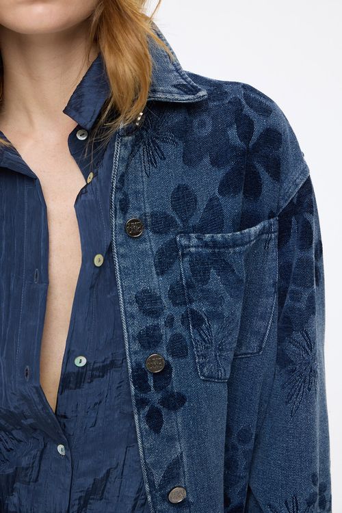 Camisaco Jacquard Denim Blue