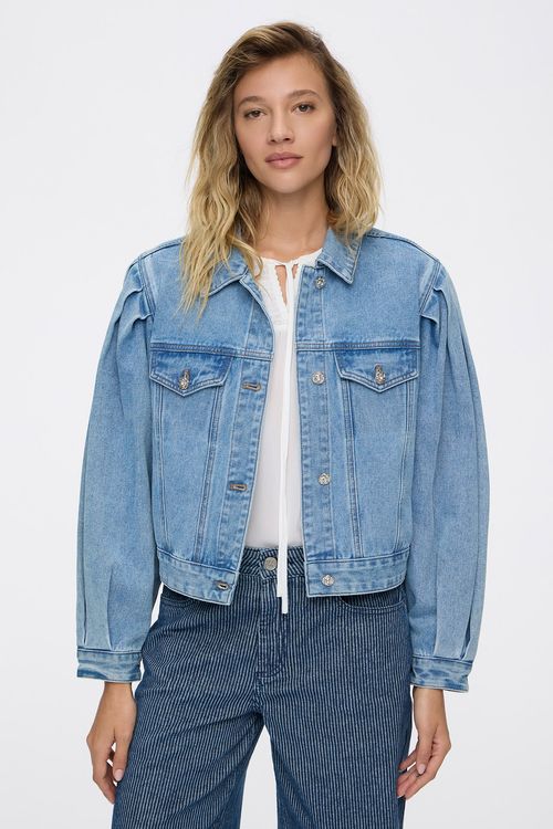 Campera Pleats Denim Blue